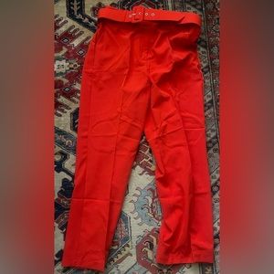 NY&CO Red High waisted wide leg trousers w/belt size 16 3/$20